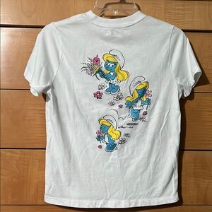 Abercrombie Kids Smurfette Graphic T-Shirt Size 11/12 Oversized Fit